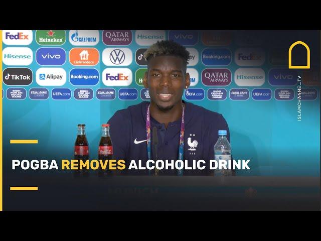 Muslim footballer Paul Pogba REMOVES alcoholic drink from the press conference