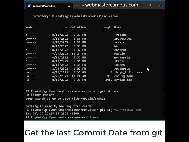 How to git last commit date - #shorts #short