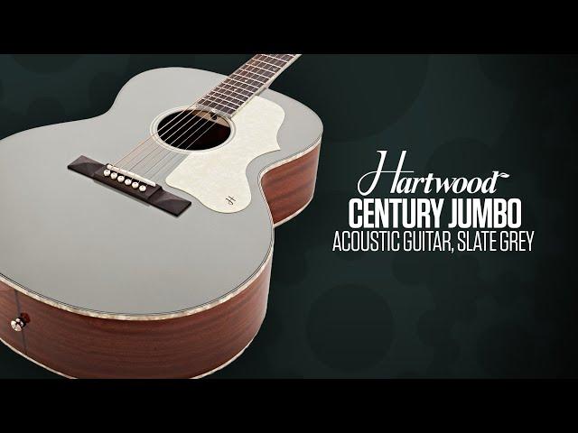 SOUNDCHECK Hartwood Century Jumbo Acoustic Guitar, Slate Grey | Gear4music Guitars