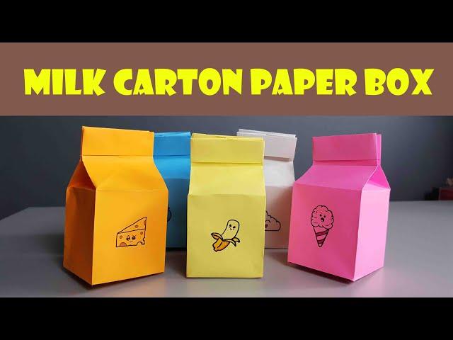 MILK CARTON PAPER BOX | HOW TO MAKE PAPER BOX | CARA MEMBUAT KOTAK DARI KERTAS