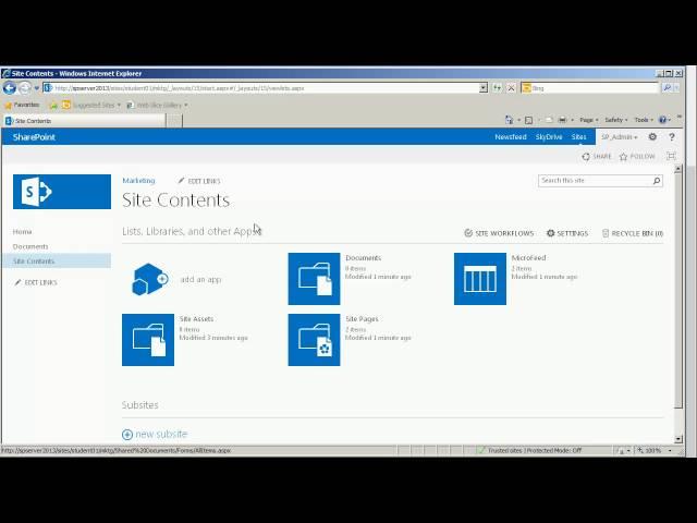 Creating Sites in SharePoint 2013