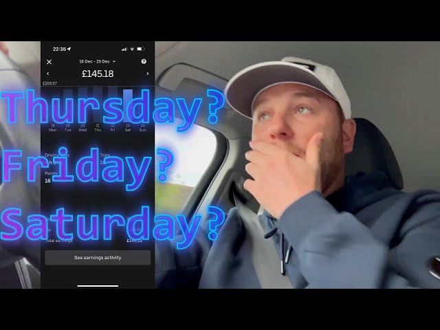 Days 3,4 and 5 working Uber UK for a full week (Earnings for Thursday, Friday and Saturday)