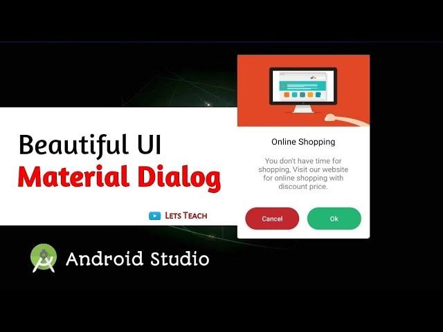 How to Create a material dialog with great UI in Android Studio | urdu/hindi