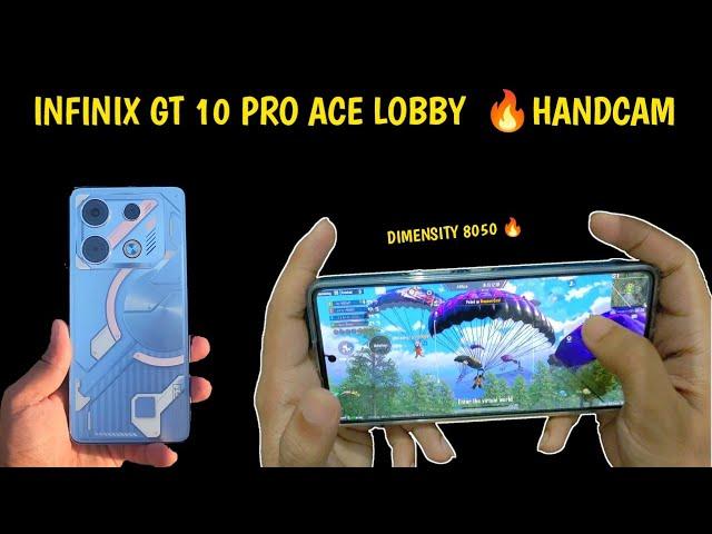 INFINIX GT 10 PRO BGMI TEST | ACE LOBBY HANDCAM WITH FPS METER | BEST GAMING PHONE UNDER 20K ?