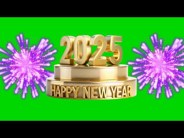 Happy New Year 2025 Green Screen Animation Background HD