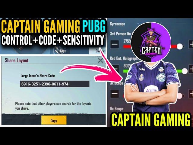 [NEW] Captain Gaming New Layout Control Code And Sensitivity 2021|| PUBG MOBILE || Blazed Gaming