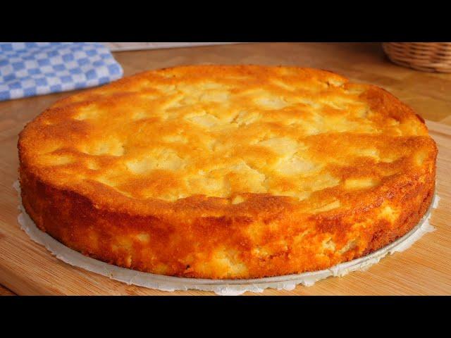 French Apple Cake  in 10 MINUTES!! Without FLOUR and without BAKING POWDER !!