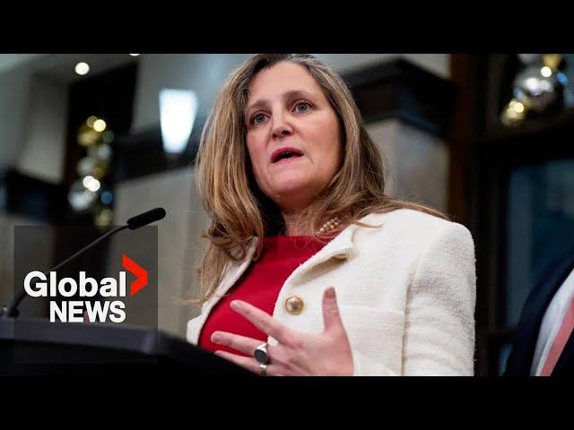 Freeland resigns from cabinet, blames Trudeau for decision