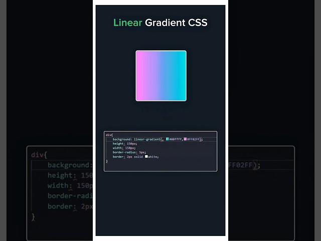 Linear gradient css property, linear border css html #coding #html #shorts#trend#watch