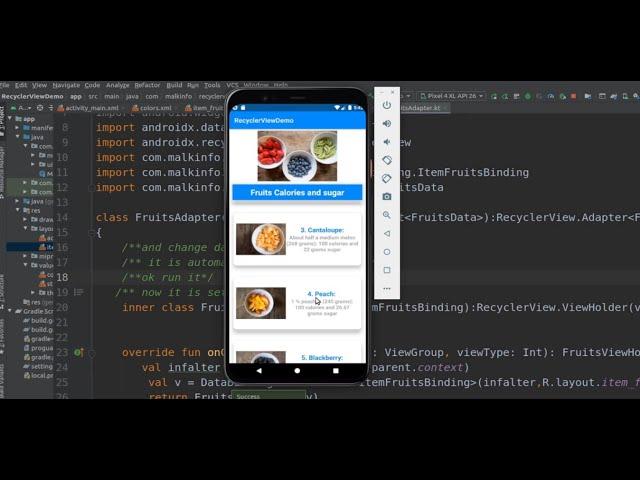 android kotlin recyclerview with viewBinding  example/kotlin android recycler  view add items
