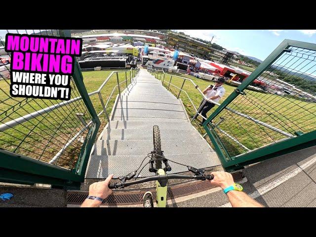 MOUNTAIN BIKING WHERE YOU SHOULDN'T IS THE BEST! - MOTOGP CRAZINESS