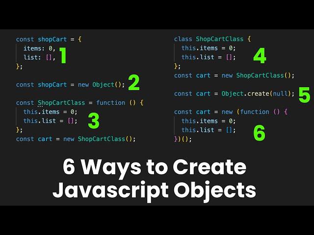 6 Ways to Create Javascript Objects | Javascript Interview Questions