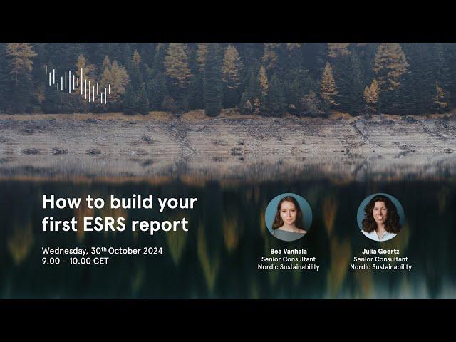 How to build your first ESRS report