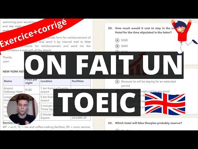 ENTRAINEMENT TOEIC 2024 : TEST+CORRIGE