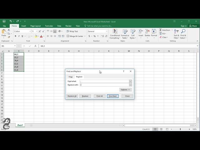 How to Convert Comma to Decimal Point in Excel