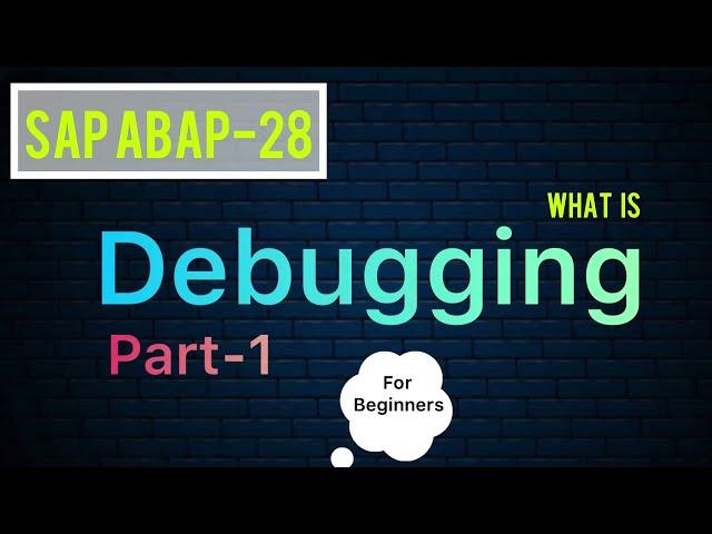 SAP ABAP-28 (What is Debugging in SAP ABAP) For Beginners.