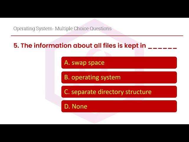 Computer Science MCQ'S - Top Operating Systems MCQs | operating systems mcq questions with answers