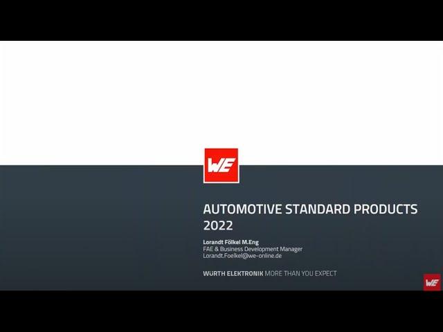 Würth Elektronik Webinar: EMC components for automotive application