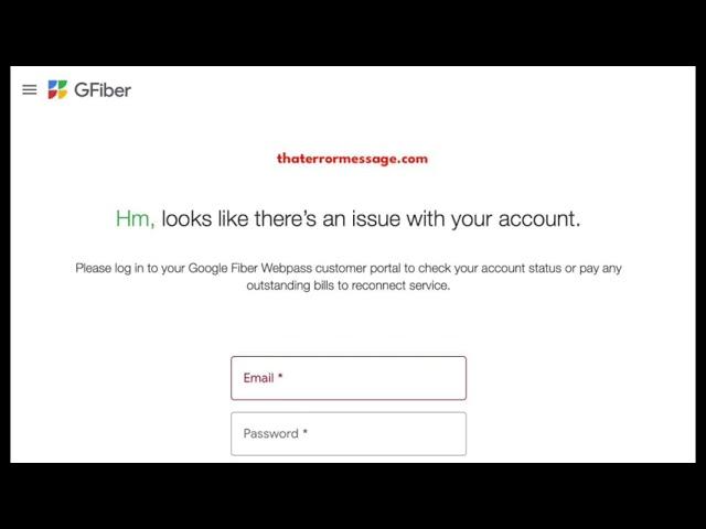 Google Fiber - Hm, looks like there's an issue with your account.