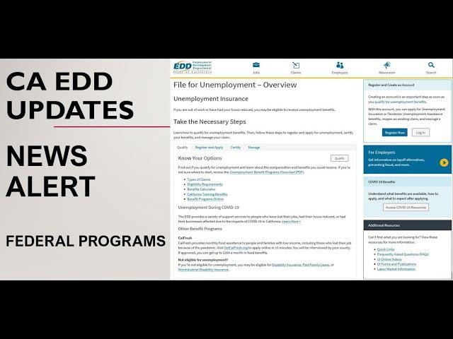 CA EDD News Alert- Benefits Can Now Be Extended After September 4th