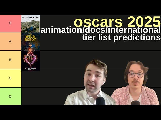 Oscars 2024/2025 Animated/Documentary/International Feature Tier Lists/Predictions (Post-Shortlists)