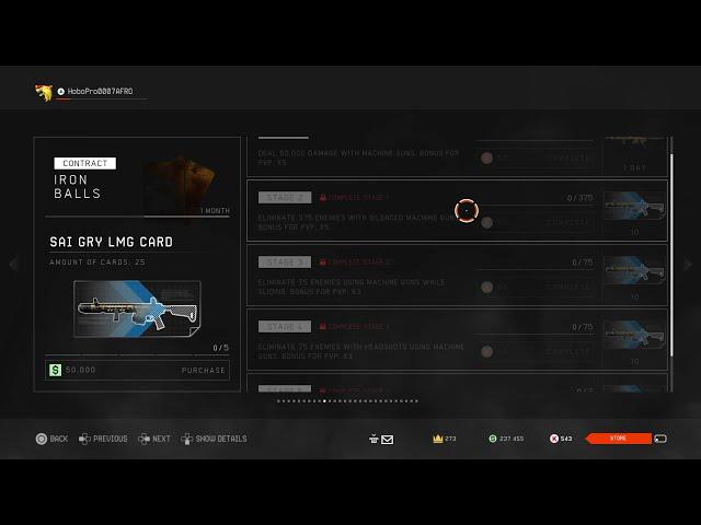 Warface Contracts - Iron Balls - SAI GRY AR-15 LMG