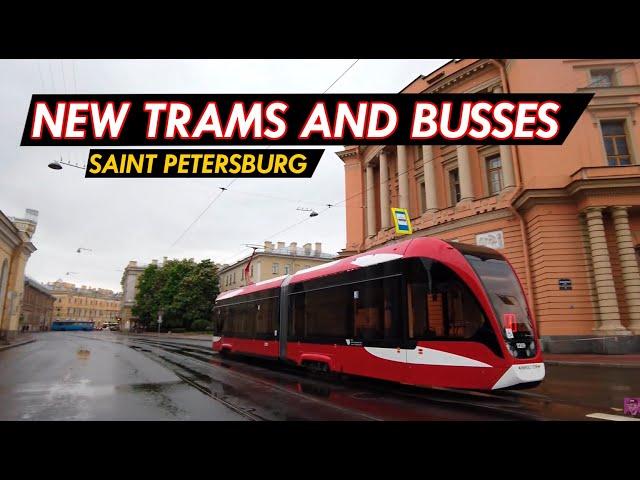 New trams and busses of Saint Petersburg (SpBTransportFest)