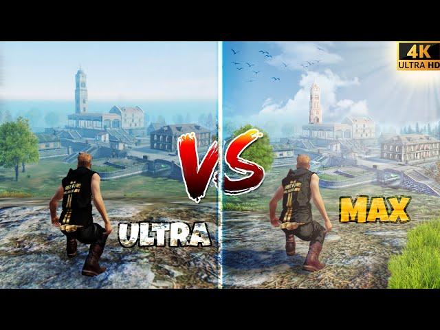 FREE FIRE MAX  (ULTRA VS MAX) GRAPHICS COMPARISON IN 4K