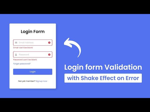 Login Form Validation with Shake Effect using HTML CSS & JavaScript