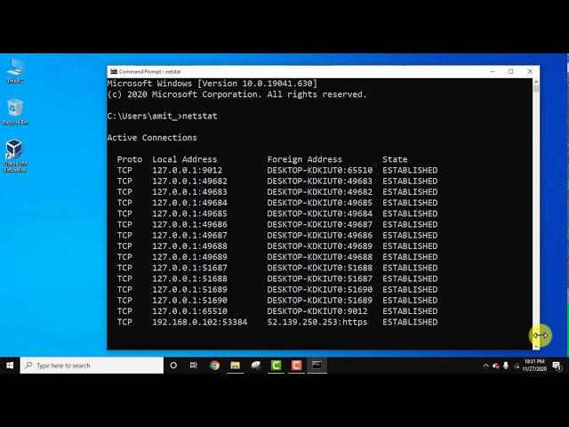 How to check which service is running on which port in Windows 10