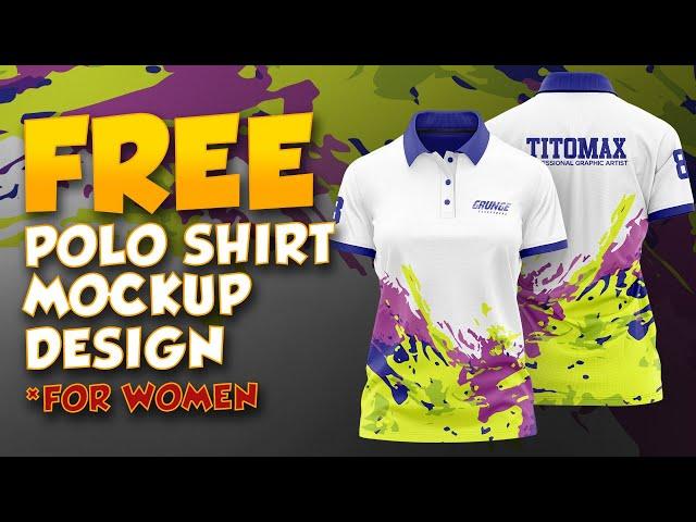 FREE POLO SHIRT MOCKUP DESIGN (WOMEN TSHIRT MOCKUP PSD)