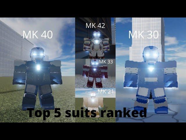 Top 5 Best suits ranked in (Iron Man simulator 2 Alpha)