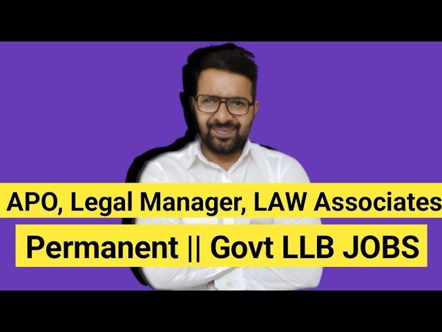 APO, Legal Manager, Law Associate Vacancy Out 2025 || Govt of India || Ministry Of Labour