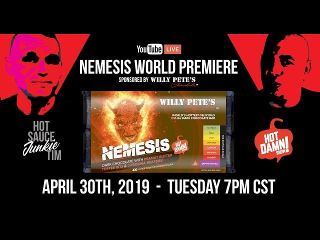 NEMESIS WORLD PREMIERE - WORLD'S HOTTEST DELICIOUS 1/2 POUND DARK CHOCOLATE BAR