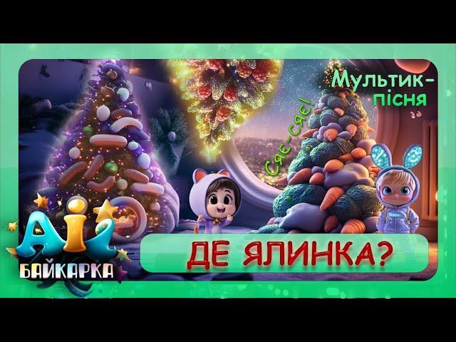 ДЕ ЯЛИНКА? (Сяє-Сяє!) | новорічна пісня мультик для дітей українською мовою співає АІ | БАЙКАРКА