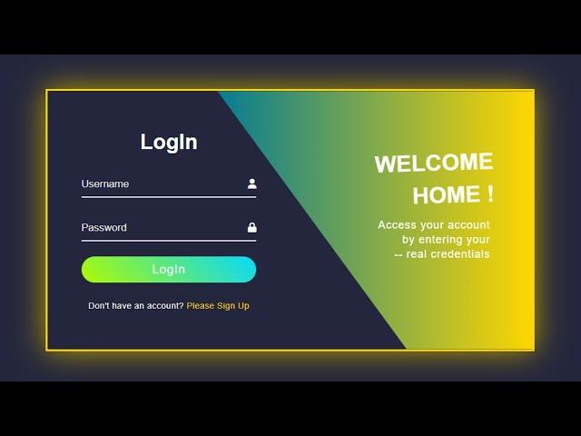 Create a Responsive LogIn Page Using Html & Css | Login Page - Frontend Development |