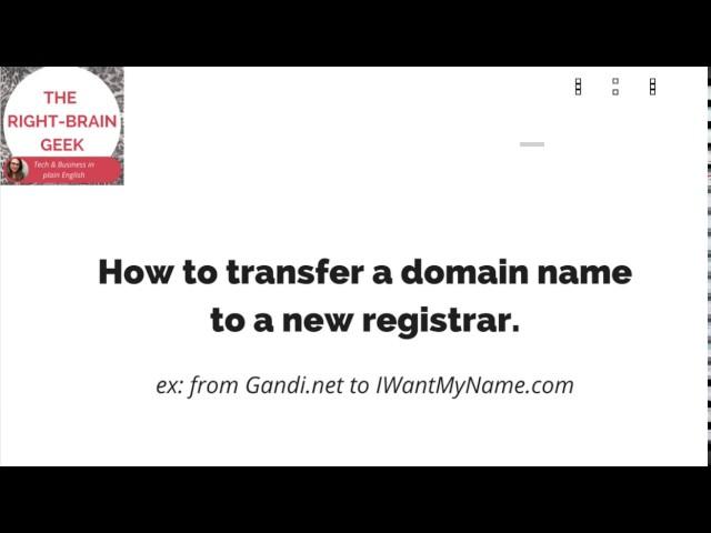 How to transfer a domain name to a new registrar. Step 1.