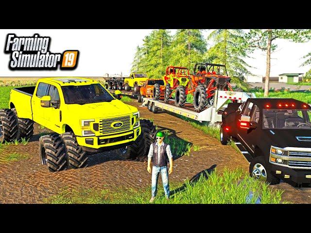 MILLIONAIRE'S GO MUDDING! PART 2 ($200,000 LIFTED TRUCK, RAZOR'S & MORE!) | FARMING SIMULATOR 2019