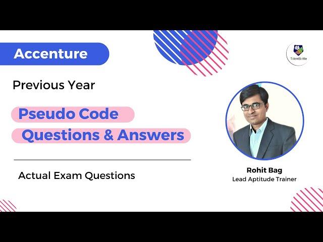 (2024) Accenture Previous Pseudocode Questions | Accenture Exam Questions |Talent Battle| 2024 Batch