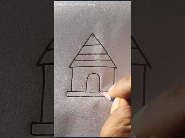 #House #drawing #with #A #Letter #simpledrawing #letterdrawing #design  #art #rongdhonuartanddrawing