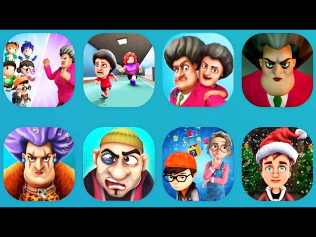 Scary Teacher 3D, Scary Stranger 3D, Scary Robber Home Clash, Nick and Tani, School Out Baby T