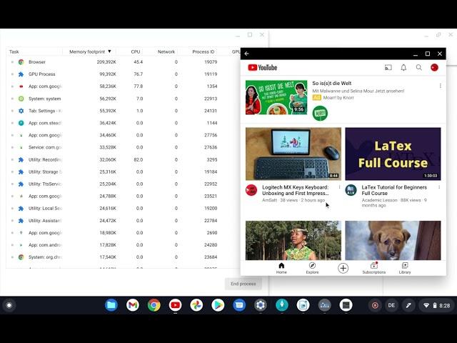 Chrome OS 89: Task Manager and End Process (Linux, Android and System Apps)