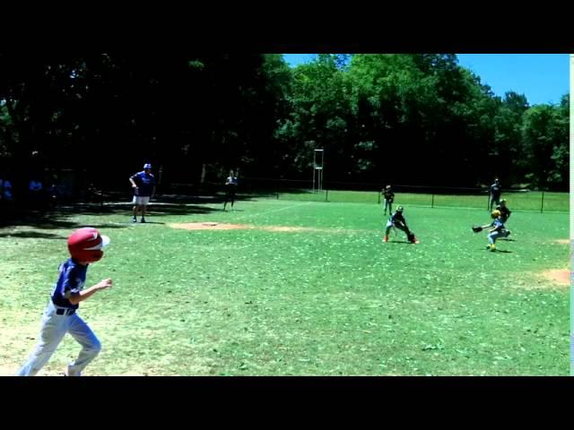 Sean Huggins gets his first  base hit against the Athletics