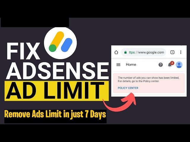 How to Remove Ad Serving Limit on Google AdSense? | 100% Working Method  Remove Ad Limit in 7 Days