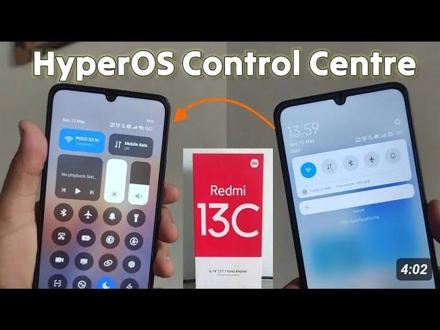 Redmi 13C control center blur in HyperOS and miui 14 #youtubeshorts