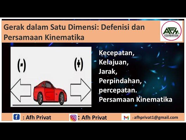 Gerak Pada Satu Dimensi: Defenisi dan Persamaan Kinematika