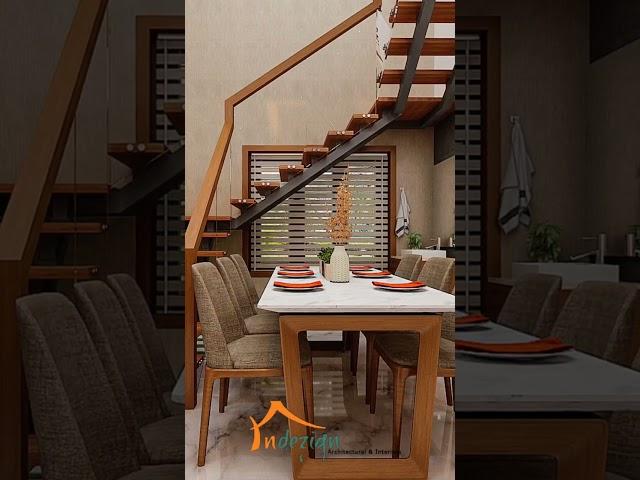 Dining area with staircase design #3d #architectural #design #interiordesign #home #simple #hometour