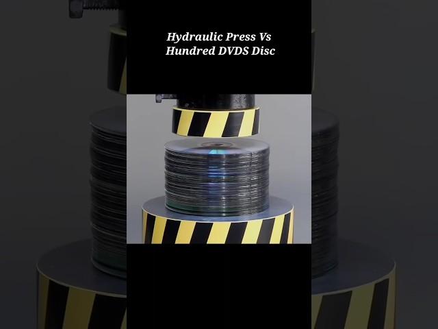 Hydraulic Press Vs 100 Dvd's discs  #hydraulicpress #shortsfeed #shorts