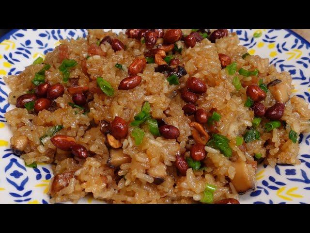 古早味生炒糯米饭软糯可口，家常的做法，一点也不难️‼️Ancient style fried glutinous rice  Soft and glutinous and delicious️