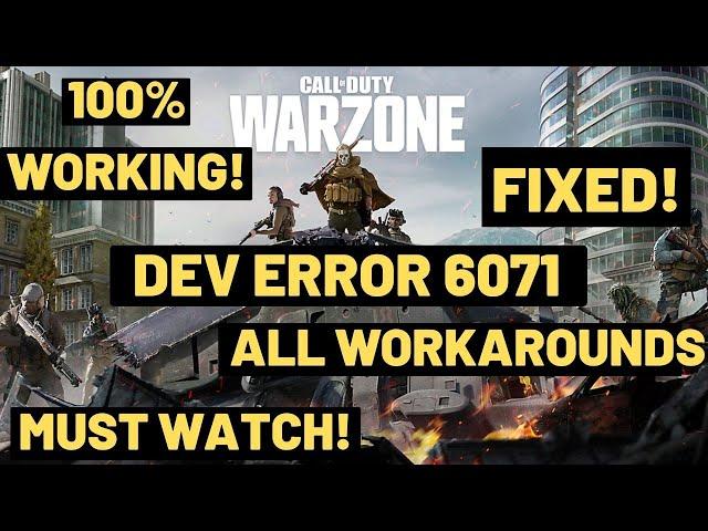 Call Of Duty Warzone Dev Error 6071 Fixed | 6065 , 6036 Keeps Crashing On Startup FIXED